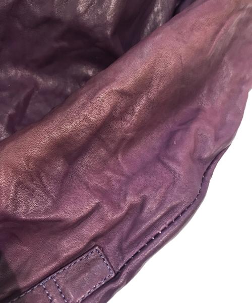 Francis T MOR.K.S（フランシストモークス）Francis T MOR.K.S (フランシストモークス) ホースレザーシャツ パープル サイズ:1の古着・服飾アイテム