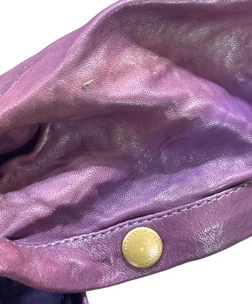 Francis T MOR.K.S（フランシストモークス）Francis T MOR.K.S (フランシストモークス) ホースレザーシャツ パープル サイズ:1の古着・服飾アイテム