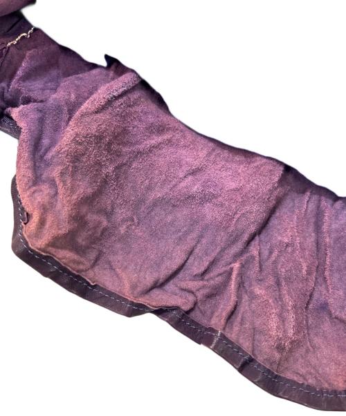 Francis T MOR.K.S（フランシストモークス）Francis T MOR.K.S (フランシストモークス) ホースレザーシャツ パープル サイズ:1の古着・服飾アイテム