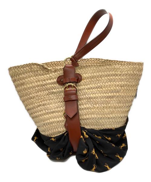 Chloe（クロエ）Chloe (クロエ) パニエバスケットバッグ ブラウン×ブラックの古着・服飾アイテム