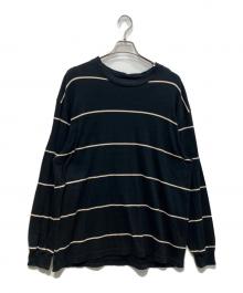 BLURHMS（ブラームス）の古着「C/NAPP Border L/S Tee　BHS24S024」｜ブラック