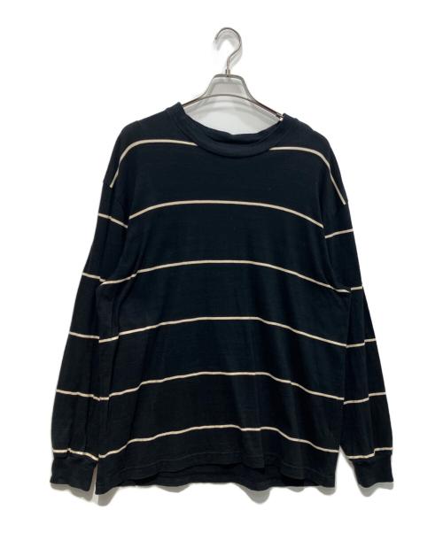 BLURHMS（ブラームス）BLURHMS (ブラームス) C/NAPP Border L/S Tee　BHS24S024 ブラック サイズ:3の古着・服飾アイテム