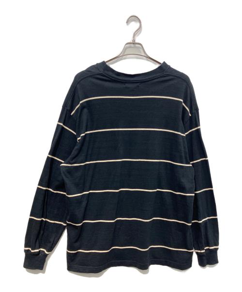 BLURHMS（ブラームス）BLURHMS (ブラームス) C/NAPP Border L/S Tee　BHS24S024 ブラック サイズ:3の古着・服飾アイテム