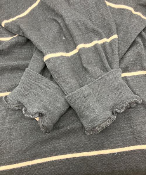 BLURHMS（ブラームス）BLURHMS (ブラームス) C/NAPP Border L/S Tee　BHS24S024 ブラック サイズ:3の古着・服飾アイテム