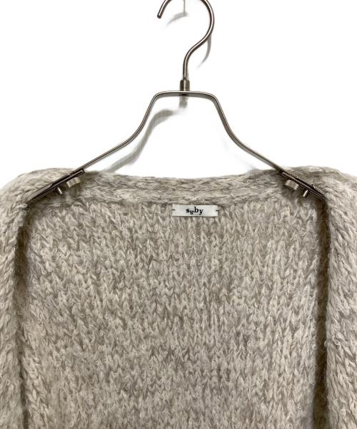 saby（サバイ）saby (サバイ) SURI ALPACA KNIT CARDIGAN　スーリ アルパカ ニット カーディガン ライトグレー サイズ:Lの古着・服飾アイテム