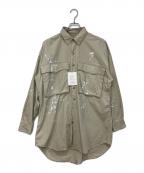 KATHARINE HAMNETTキャサリンハムネット）の古着「COTTON TWILL PAINTED LONG SH」｜ベージュ