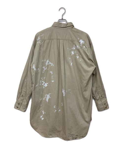 KATHARINE HAMNETT（キャサリンハムネット）KATHARINE HAMNETT (キャサリンハムネット) COTTON TWILL PAINTED LONG SH ベージュ サイズ:Mの古着・服飾アイテム