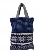 COMME des GARCONS SHIRTコムデギャルソンシャツ）の古着「ニット トートバッグ」｜ネイビー×グレー