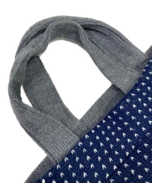 COMME des GARCONS SHIRT（コムデギャルソンシャツ）COMME des GARCONS SHIRT (コムデギャルソンシャツ) ニット トートバッグ ネイビー×グレーの古着・服飾アイテム