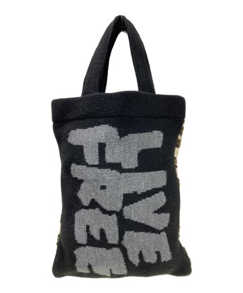 COMME des GARCONS SHIRT（コムデギャルソンシャツ）COMME des GARCONS SHIRT (コムデギャルソンシャツ) ニット トートバッグ ブラック×アイボリーの古着・服飾アイテム