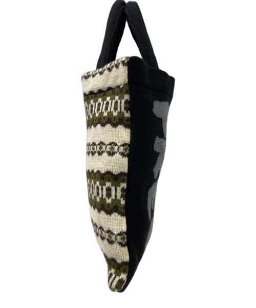 COMME des GARCONS SHIRT（コムデギャルソンシャツ）COMME des GARCONS SHIRT (コムデギャルソンシャツ) ニット トートバッグ ブラック×アイボリーの古着・服飾アイテム