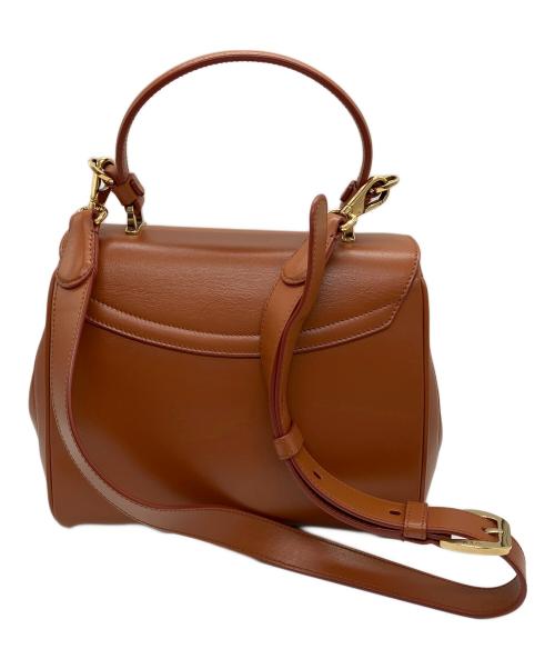 TOD'S（トッズ）TOD'S (トッズ) レザー 2WAYハンドルバッグ ブラウンの古着・服飾アイテム