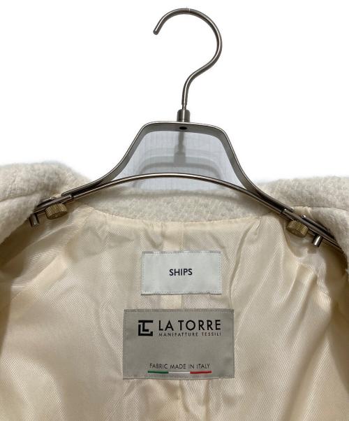 SHIPS（シップス）SHIPS (シップス) LA TORRE: ブークレ ステンカラー コート ホワイト サイズ:38の古着・服飾アイテム