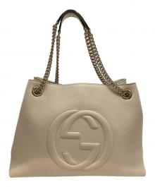 GUCCI（グッチ）の古着「チェーントートバッグ」｜オフホワイト