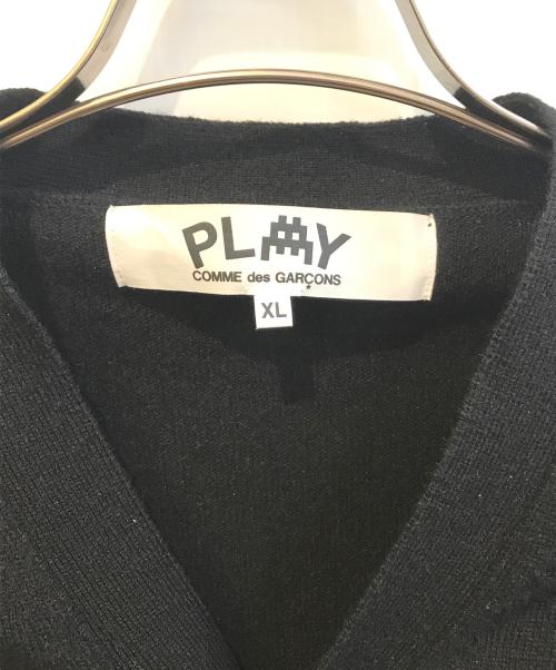 PLAY COMME des GARCONS（プレイコムデギャルソン）PLAY COMME des GARCONS (プレイコムデギャルソン) INVADE ウールカーディガン　AZ-N084 ブラック サイズ:XLの古着・服飾アイテム