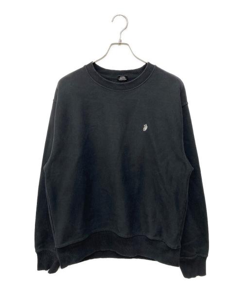stussy（ステューシー）stussy (ステューシー) Swirl Applique Crew Sweat ブラック サイズ:Ｍの古着・服飾アイテム