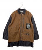 Black Weirdosブラック ウィドース）の古着「Inside-Out British Coat　インサイドアウト ブリティッシュ コート」｜ブラウン×グレー