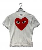 PLAY COMME des GARCONSプレイコムデギャルソン）の古着「ハートロゴワッペンTシャツ」｜ホワイト×レッド