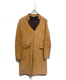 COMME des GARCONS SHIRT（コムデギャルソンシャツ）の古着「エイジング加工ピッグスキンレザーコート」｜ベージュ