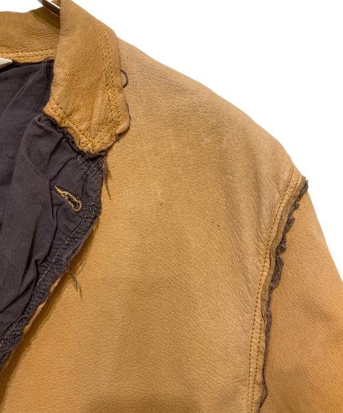 COMME des GARCONS SHIRT（コムデギャルソンシャツ）COMME des GARCONS SHIRT (コムデギャルソンシャツ) エイジング加工ピッグスキンレザーコート ベージュ サイズ:Mの古着・服飾アイテム