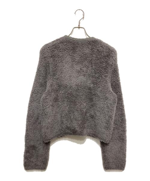 MACPHEE（マカフィー）MACPHEE (マカフィー) ムートン クルーネックカーディガン グレー サイズ:Sの古着・服飾アイテム