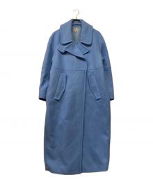 L'AUBE BLANC（ローブ ブラン）の古着「ウールベルテッドコート」｜スカイブルー