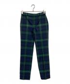 LAUREN RALPH LAURENローレンラルフローレン）の古着「ウール混タータンチェックパンツ」｜グリーン