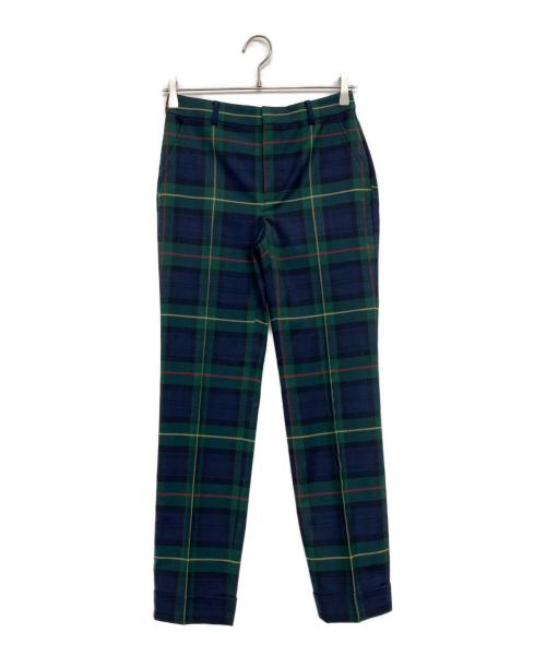 LAUREN RALPH LAUREN（ローレンラルフローレン）LAUREN RALPH LAUREN (ローレンラルフローレン) ウール混タータンチェックパンツ グリーン サイズ:00の古着・服飾アイテム