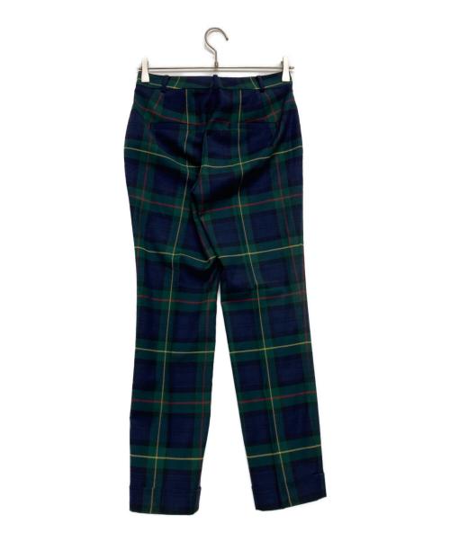 LAUREN RALPH LAUREN（ローレンラルフローレン）LAUREN RALPH LAUREN (ローレンラルフローレン) ウール混タータンチェックパンツ グリーン サイズ:00の古着・服飾アイテム