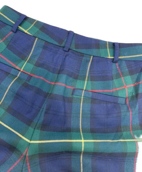 LAUREN RALPH LAUREN（ローレンラルフローレン）LAUREN RALPH LAUREN (ローレンラルフローレン) ウール混タータンチェックパンツ グリーン サイズ:00の古着・服飾アイテム