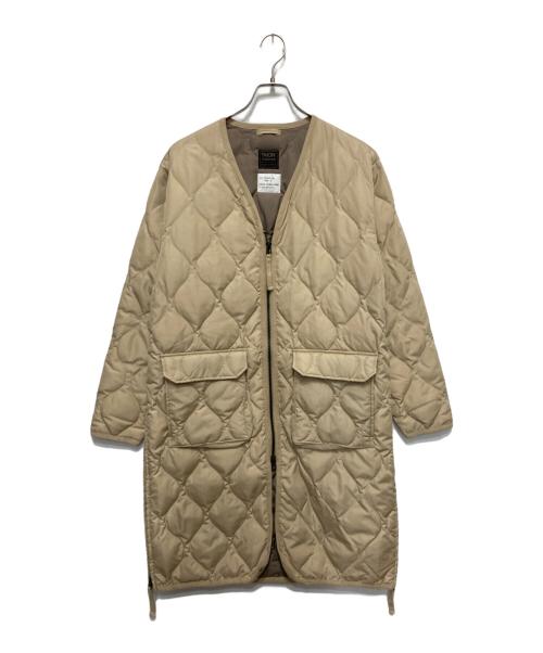 TAION（タイオン）TAION (タイオン) ミリタリーVネックジップダウンコート ベージュ サイズ:Sの古着・服飾アイテム