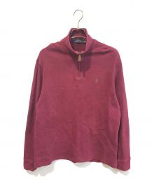 POLO RALPH LAUREN（ポロ・ラルフローレン）の古着「ハーフジップスウェット」｜ワインレッド