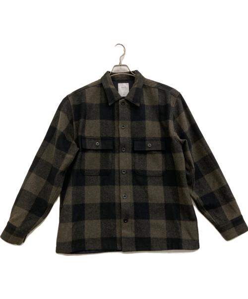 KAJA（カジャ）KAJA (カジャ) WOOL BUFFALO CHECK CPO JACKET ブラック×オリーブ サイズ:3の古着・服飾アイテム