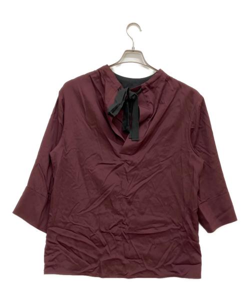 PLAN C（プランシー）PLAN C (プランシー) バックリボンL/Sブラウス ボルドー サイズ:SIZE 38の古着・服飾アイテム