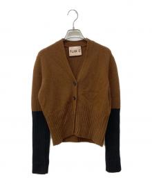 PLAN C（プランシー）の古着「バイカラークロップドカーディガン」｜ブラウン