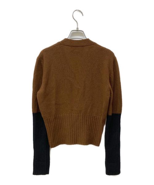PLAN C（プランシー）PLAN C (プランシー) バイカラークロップドカーディガン ブラウン サイズ:38の古着・服飾アイテム