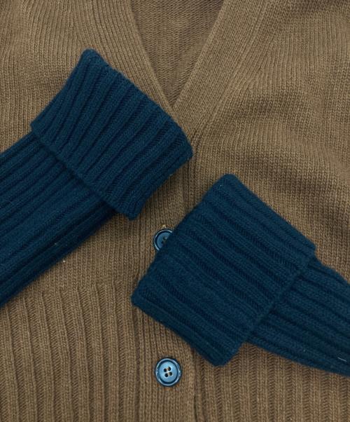 PLAN C（プランシー）PLAN C (プランシー) バイカラークロップドカーディガン ブラウン サイズ:38の古着・服飾アイテム