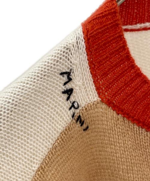 MARNI（マルニ）MARNI (マルニ) カラーブロックカシミヤリボンニットセーター ベージュ サイズ:38の古着・服飾アイテム