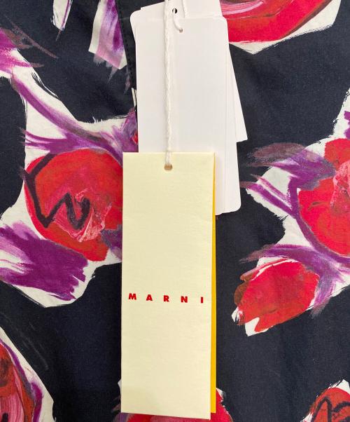 MARNI（マルニ）MARNI (マルニ) ローズプリントコットンポプリンワンピース ブラック サイズ:40の古着・服飾アイテム