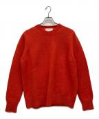 STUDIO NICHOLSONスタジオ ニコルソン）の古着「ENGLISH LAMBSWOOL MENS　イングリッシュ ラムズウール メンズ ファイブゲージ クルーネック 」｜オレンジ