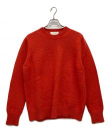 STUDIO NICHOLSON（スタジオ ニコルソン）の古着「ENGLISH LAMBSWOOL MENS　イングリッシュ ラムズウール メンズ ファイブゲージ クルーネック 」｜オレンジ