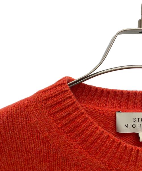 STUDIO NICHOLSON（スタジオ ニコルソン）STUDIO NICHOLSON (スタジオ ニコルソン) ENGLISH LAMBSWOOL MENS　イングリッシュ ラムズウール メンズ ファイブゲージ クルーネック  オレンジ サイズ:Lの古着・服飾アイテム