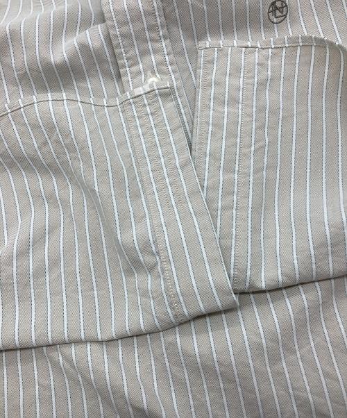 nanamica（ナナミカ）nanamica (ナナミカ) Button Down Stripe Wind Shirt ベージュ サイズ:Sの古着・服飾アイテム