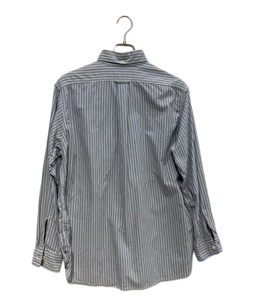 nanamica（ナナミカ）nanamica (ナナミカ) Button Down Stripe Wind Shirt ブルー サイズ:Sの古着・服飾アイテム