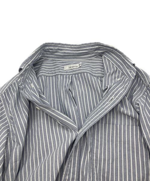 nanamica（ナナミカ）nanamica (ナナミカ) Button Down Stripe Wind Shirt ブルー サイズ:Sの古着・服飾アイテム