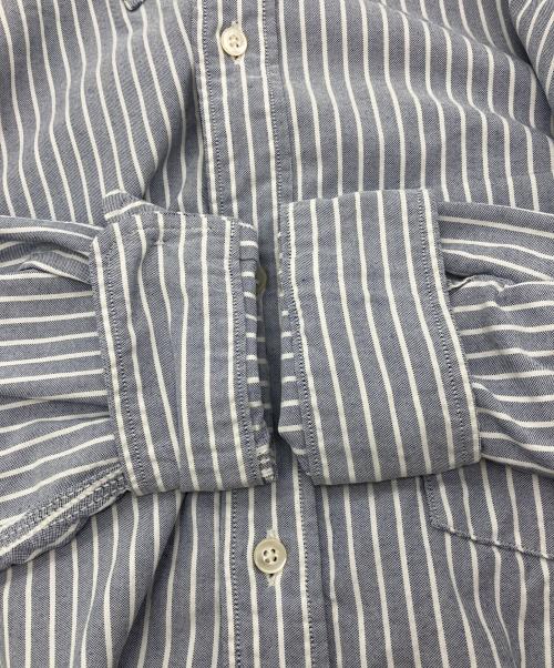 nanamica（ナナミカ）nanamica (ナナミカ) Button Down Stripe Wind Shirt ブルー サイズ:Sの古着・服飾アイテム
