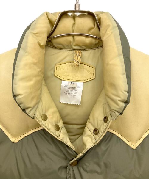 RockyMountainFeatherBed（ロッキーマウンテンフェザーベッド）RockyMountainFeatherBed (ロッキーマウンテンフェザーベッド) レザーヨークダウンベスト カーキ サイズ:38の古着・服飾アイテム