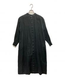 KAGURE（カグレ）の古着「リネンシャツワンピース」｜ブラック
