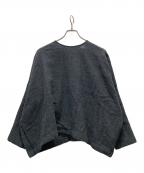 KAGUREカグレ）の古着「ウールガーゼワイドプルオーバー」｜チャコールグレー