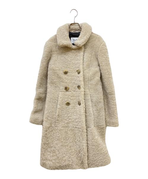 MaxMara（マックスマーラ）MaxMara (マックスマーラ) ダブルムートンコート ベージュ サイズ:36の古着・服飾アイテム